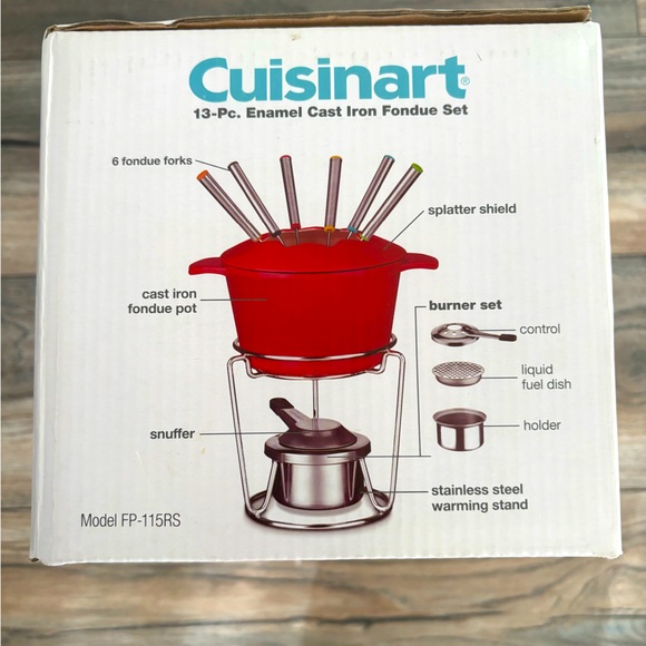 BRAND NEW-Cuisinart 1.5gt Cast Iron Fondue Maker- Red color - Picture 4 of 5